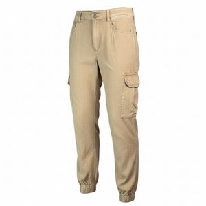 AMERICAN EAGLE Linen Blend Cargo Jogger Pants Khaki Tan Loose Fit Utility Size 6